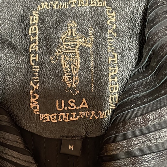 MY TRIBE Open Drape Waterfall Leather Jacket Streetwear Edgy Modern Chic Sz M - Picture 3 of 7